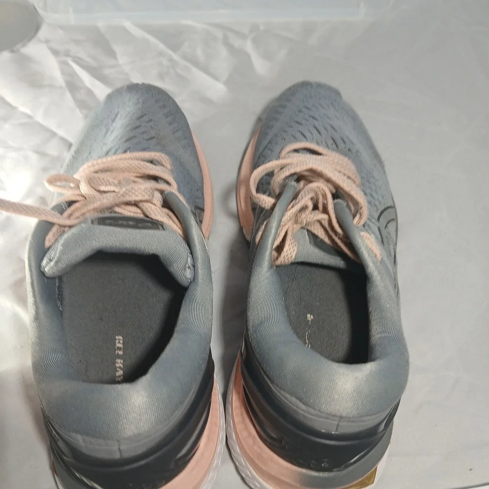 ASICS Gel Kayano 27 Running Shoes Womens Gray Peach‎ Athletic Sneakers